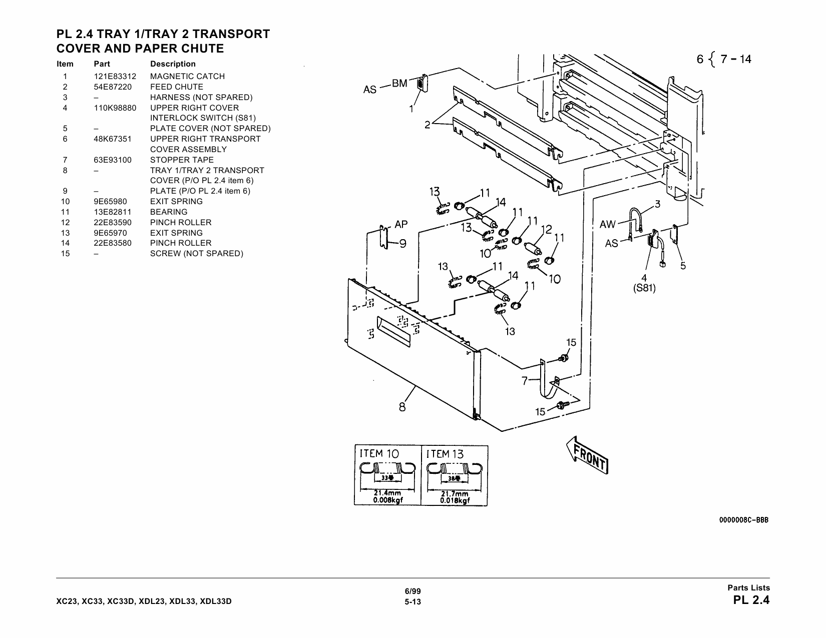 Xerox WorkCentre XC23 XC33 XC33D XDL23 XDL33 XDL33D Parts List Manual-2